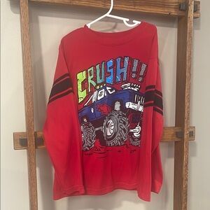 Red Monster Truck Kids Shirt